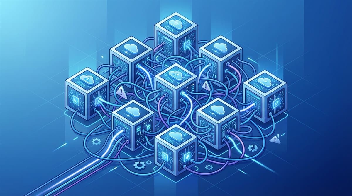 Modular data architecture showing interconnected systems and operational complexity