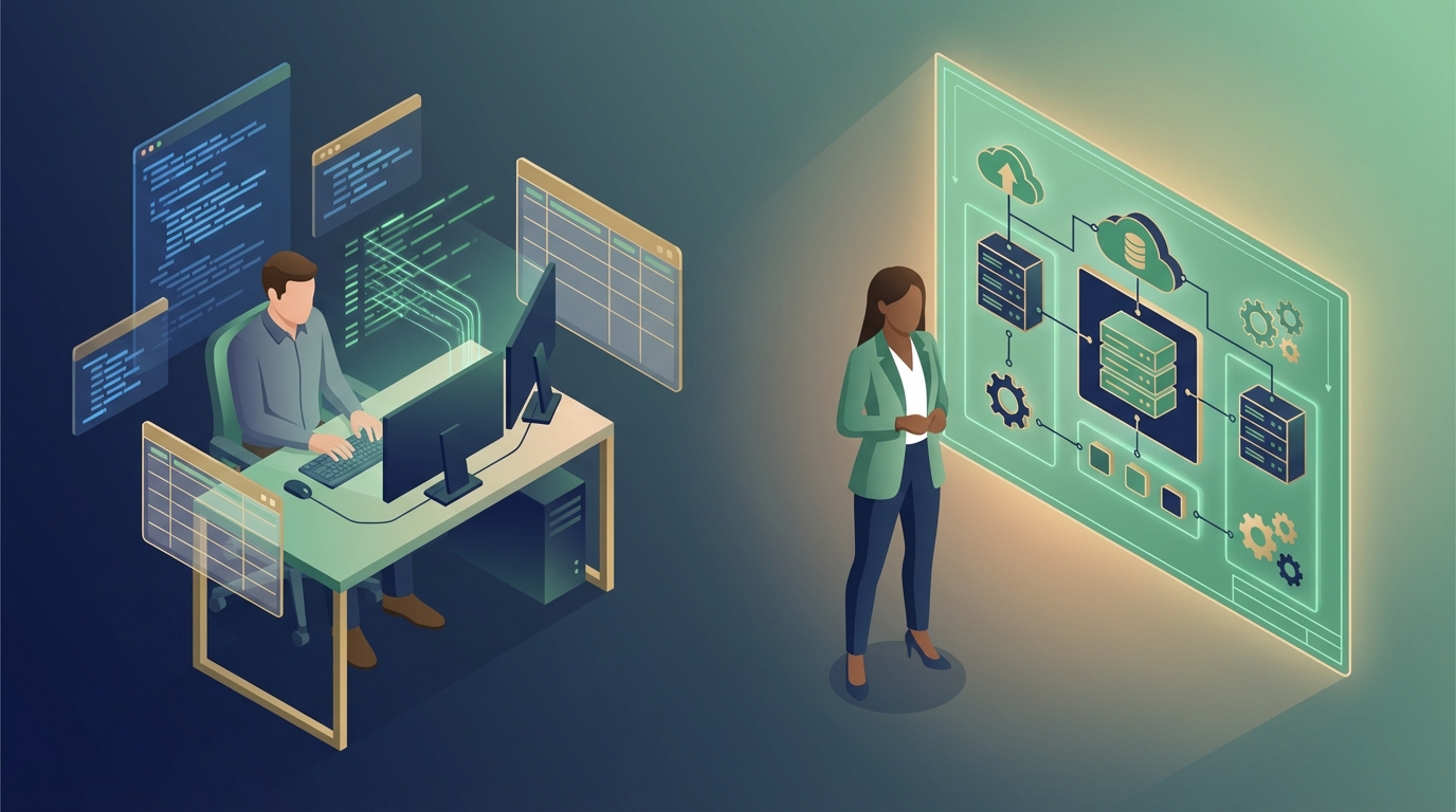 Conceptual illustration of the evolution from data engineer to platform owner